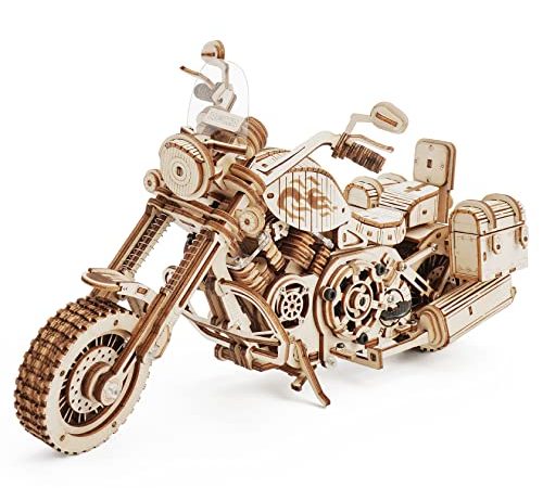ROKR Maquette Bois Puzzle Bois 3D Engrenages Mécaniques Moto Cruiser Adulte Construction Adulte, Cruiser Motorcycle