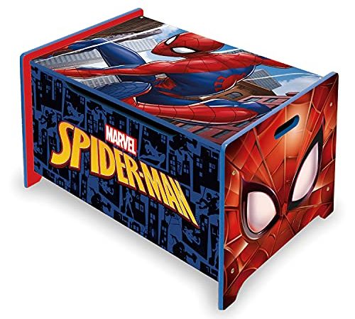 Spider-Man Deluxe Wooden Toy Box & Bench by Nixy Children Coffre à Jouets et Banc en Bois, Spiderman, Taille Unique