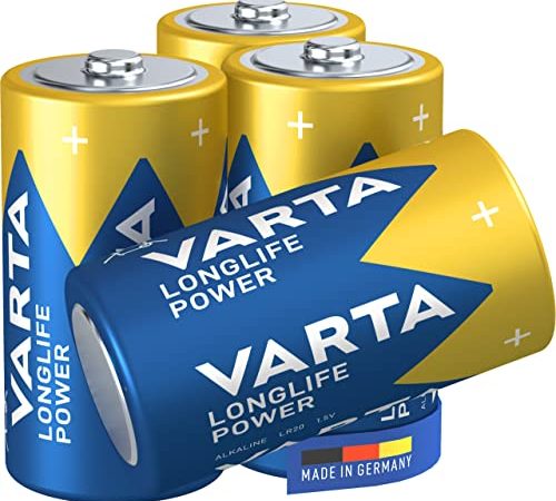 Varta Longlife Power Piles Alkaline, C Mono, 4 Pièces