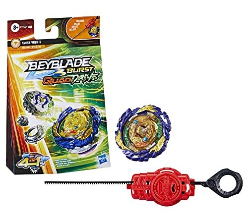 Beyblade Burst QuadDrive, Starter Pack avec toupie Vanish Fafnir F7 et Lanceur, Jouet pour Enfants