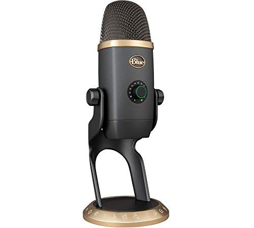 Blue Yeti X Microphone professionnel USB pour le streaming, Edition World of Warcraft, effets Blue VO!CE - Avec Personnages de Warcraft préréglés, compatible avec Mac et PC, Micro Streaming - Gris/Or