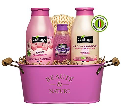 Cottage coffret douche et corps Beauté et Nature - Douce Guimauve - 97% d'ingrédients d'origine naturelle