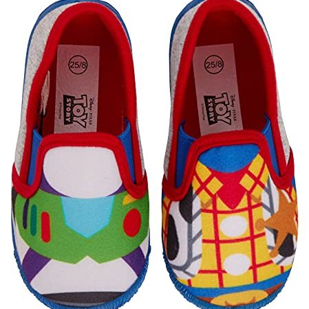 Disney Chaussons Toy Story Buzz Woody faciles à fixer pour garçon, gris, 25 EU