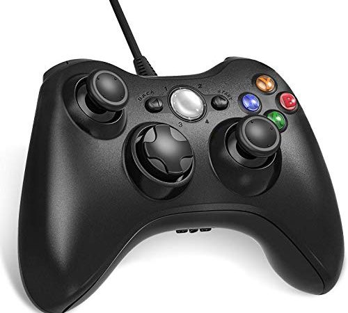 Diswoe&1 Manette Filaire pour Xbox 360, USB Wired Gamepad Game Joystick, Manette du Contrôleur de Jeu Filaire avec Double Vibration, Idéal pour Vos Sessions de Jeux sur Windows7/ 8/10/ PC/Xbox 360