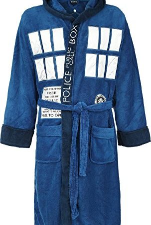 Doctor Who Tardis Adulte Peignoir dans Un Sac Cadeau - Bleu - Taille Unique