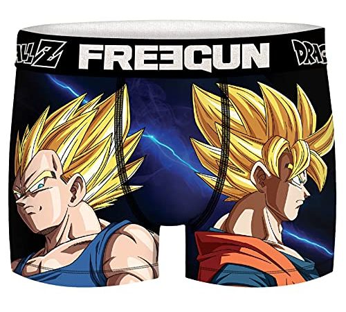 FREEGUN Boxer Homme Dragon Ball Z Super Saiyen (L, Vegeta Vs San Goku)