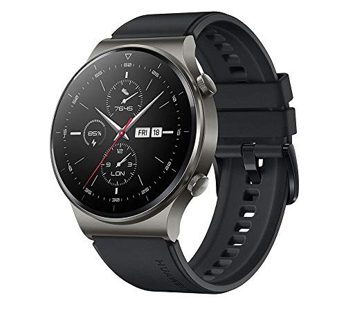 HUAWEI WATCH GT 2 Pro Montre Connectée,Ecran AMOLED Tactile ,14 jours d'autonomie,GPS&GLONASS,SpO2,Plus de 100 Modes D'entraînement,Appels via Bluetooth,Fonctionne avec iOS/Android,Noir