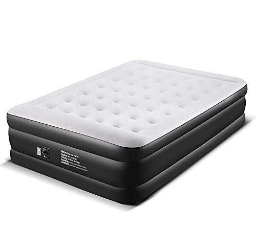 Matelas Gonflable 2 Personnes avec Pompe Electrique Intégrée, Lits Gonflable d’Appoint Pneumatique Lit D'invité, 203 x 157 x 47 cm