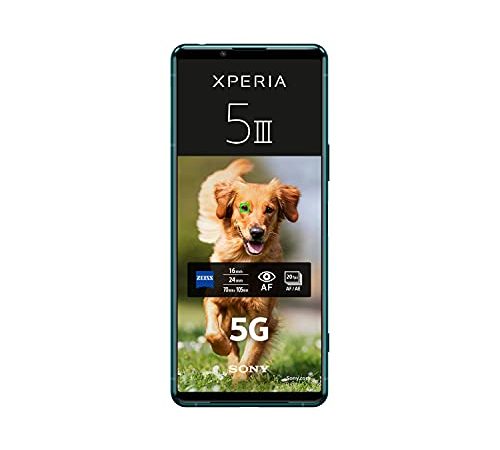 Sony Xperia 5 III, Smartphone débloqué Android, 5G, Ecran 6.1" 21:9 CinemaWide HDR OLED 120Hz, 4 objectifs ZEISS T, 8 Go RAM, IP65/68 - Vert