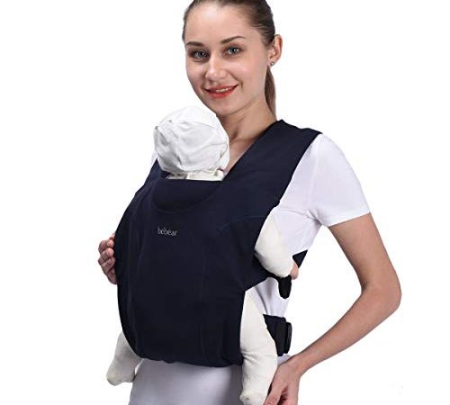 Bebamour Porte-bébé pour nouveau-nés Câlin porte-bébé pour nouveau-nés 7 à 25 livres, 100% coton (Dark Blue)