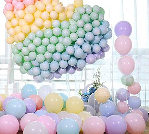 QIMMU 105 PCS Ballon Macaron Ballon Couleur Pastel Baudruche Pastel Latex pour Decoration Pastel Anniversaire Pastel Mariage Pastel Decoration Couleur Pastel(10 Pouces)