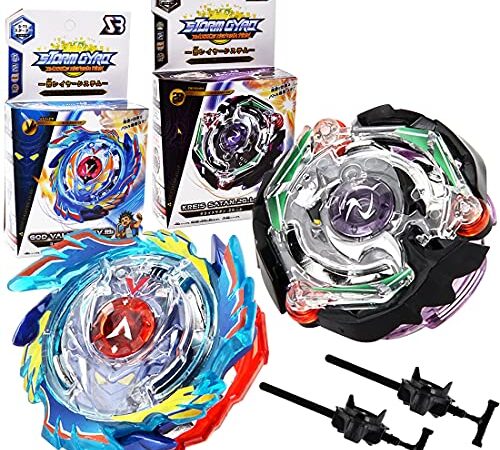 2pcs Toupie Burst Set, 4D Set Beyblade Métal Fusion Jouet Set Jouets Classiques pour La Fête des Enfants Noël Halloween Anniversaire 2 Toupies + 2 Lanceurs