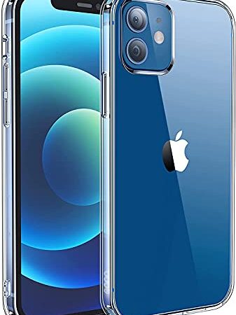 Amazon Brand - Eono Coque pour iPhone 12 Pro et iPhone 12, Étui pour iPhone 12 Pro iPhone 12 Housse de Protection en Hard PC et Soft TPU Frame- Transparente