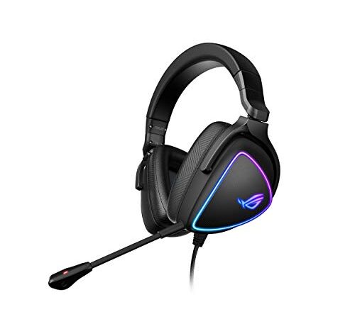 ASUS ROG Delta S - Casque USB-C ultraléger avec micro suppresseur de bruit avec IA, technologie de compression MQA, Quad-Dac ESS 9281 haute-résolution, compatibilité PC, Nintendo Switch & PlayStation