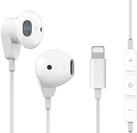 Écouteurs/Écouteur Intra Auriculaires Compatible avec iPhone, Casque Filaire avec Micro et Contrôle du Volume Compatible avec iPhone 13/12/12Pro/SE/11/11Pro Max/XS Max/X/XR/8/8PLUS/7/7PLUS