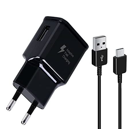 DBZYLN Chargeur + Câble 150cm Compatible avec Samsung Galaxy S10, S10 Plus, S10e, S9, S9 Plus, S8, S8 Puls, Note10, Note9, AFC Chargeur Rapide - Noir