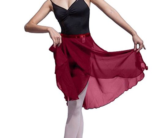 Hoerev - Jupe de danse transparente pour adulte - Rouge - Small