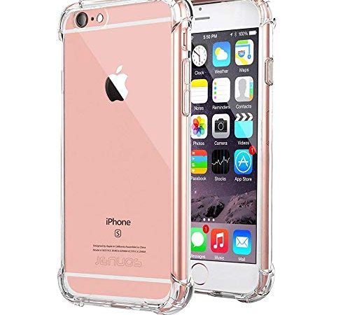 Jenuos Coque iPhone 6 Plus/iPhone 6S Plus, Transparent Doux Souple Extrêmement Fin Housse TPU Silicone Etui pour iPhone 6 /6S Plus 5.5"- Transparent (6P-TPU-CL)