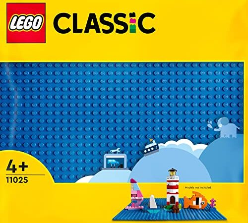 LEGO 11025 Classic La Plaque De Construction Bleue 32x32, Socle de Base pour Construction, Assemblage et Exposition