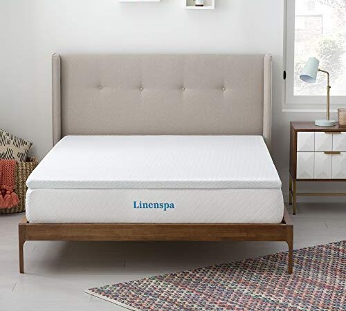 Linenspa 5 cm Surmatelas de Mousse à Mémoire de Forme Gel, avec Housse lavable, 120 x 190 cm