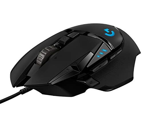 Logitech G502 HERO Souris Gamer Filaire Haute Performance, Capteur Gaming HERO 25K, 25 600 PPP, RVB, Poids Ajustable, 11 Boutons Programmables, Mémoire Intégrée, PC/Mac - Noire