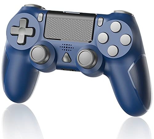 Manette sans Fil pour PS4 Manette Gamepad pour PS4/ PS4 Slim/ PS4 Pro Console avec Double Vibration Moteur, Bleu