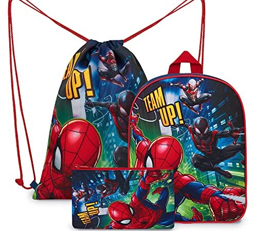 Marvel Sac a Dos Spiderman - Cartable Garcon, Trousse, Sac Piscine Ecole Maternelle CP Primaire