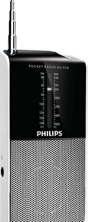 Philips AE1530/00 Radio portable (tuner analogique stéréo FM/MF, Prise casque, à piles) Noir/Argent