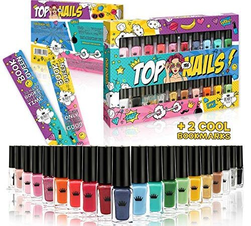 Set De 20 Vernis À Ongles Bouteilles 20 Couleurs Riches Différentes Deluxe Boite Cadeau 2 Signets Inclus