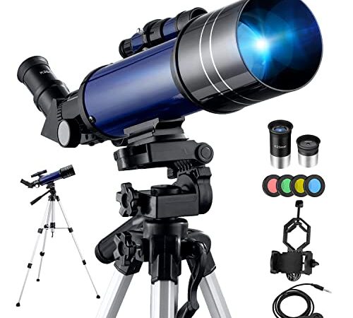 Télescope Astronomique Kit Complet Pro 400/70 Lunette HD Portable Puissant pour Enfants et Adultes Débutants avec Instruction en Français