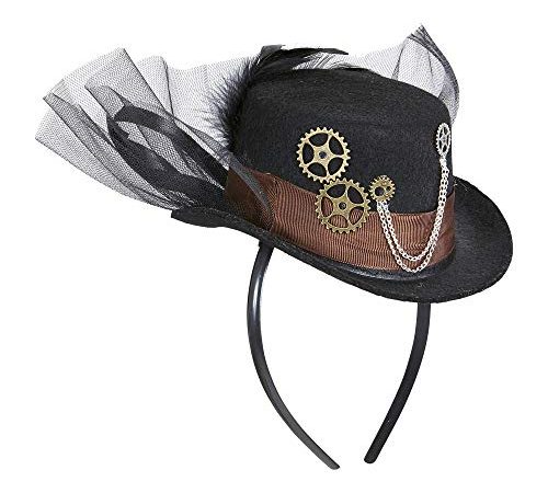 Widmann Generique - Chapeau Voile Noir Adulte Steampunk 09645 Taille Unique