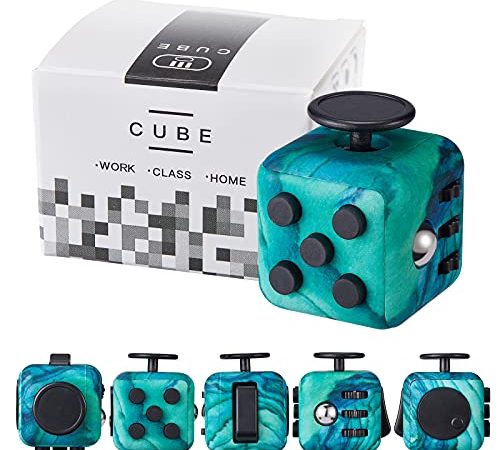 Yetech Cube Anti-Stress,Green Décompression Jouet Cube avec 6 modules apaisants,Stress Cube Toy pour Enfants et Adultes Anti-anxiété