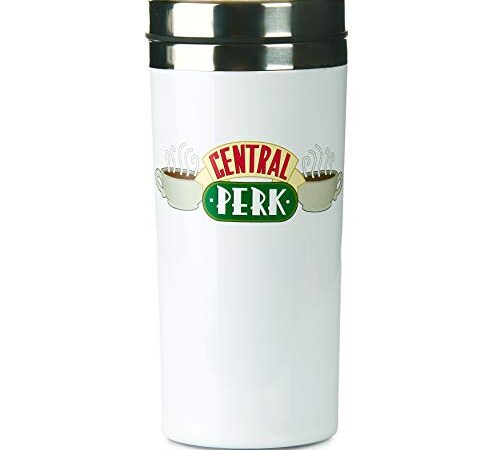 Paladone Friends Central Perk - Tasse de voyage réutilisable Bouteille Isotherme pour Café et Thé | Facile à Nettoyer | Garde les boissons chaudes | Capacité 450 ml