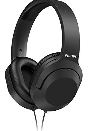 Philips Audio Casque Stéréo Filaire Circum-Aural (2 m Câble, Haut-parleurs de 40 mm, Isolation Phonique Passive, Arceau Réglable et Léger) Noir - Modèle 2020/2021 TAH2005BK/00