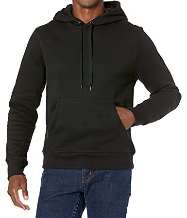 Amazon Essentials Sweatshirt à Capuche en Molleton Homme, Noir, L