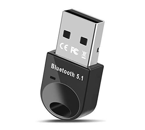 Dongle Bluetooth 5.1,Clé Bluetooth USB pour PC Compatible avec Windows 11 10 8.1 7 XP,sans Fil Adaptateur Bluetooth pour PC,Manette de Jeu,Souris,Clavier, Enceinte, Imprimente