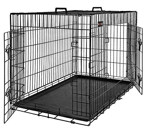 FEANDREA Cage pour Chien, avec 2 Portes, 92,5 x 57,5 x 64 cm, Noir PPD36BK