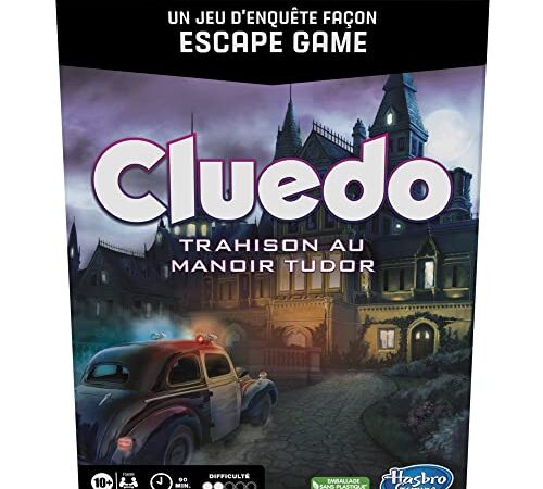 Hasbro Gaming - Cluedo Trahison au Manoir Tudor, Jeu d'enquête façon Escape Game, Jeu de Plateau Familial, dès 6 Ans, 1 à 6 Joueurs