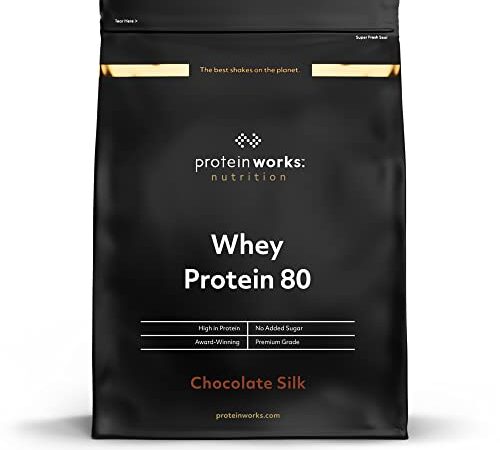 THE PROTEIN WORKS Whey Protéine 80 (Concentré) | 82% de protéines | Shake à faible teneur en sucre et à forte teneur en protéines | Chocolat Onctueux | 1kg