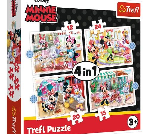 Trefl 12 à 24 Pièces 4 Sets pour Enfants à partir de 3 Ans Puzzle, TR34355, Minnie avec des Amis Minnie Disney, mit Freunden