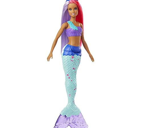 Barbie Dreamtopia poupée sirène aux cheveux roses et violets, jouet pour enfant, GJK09