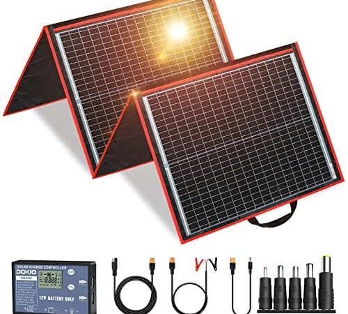 DOKIO 160W Kit Panneau solaire pliable portable monocristallin avec 2 ports USB Pour Plein air