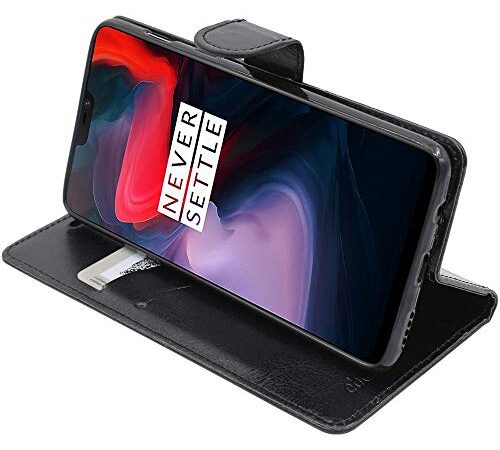 ebestStar - Coque Compatible avec OnePlus OnePlus 6 Etui PU Cuir Housse Portefeuille Porte-Cartes Support Stand, Noir [Appareil: 155.7 x 75.4 x 7.8mm, 6.28'']