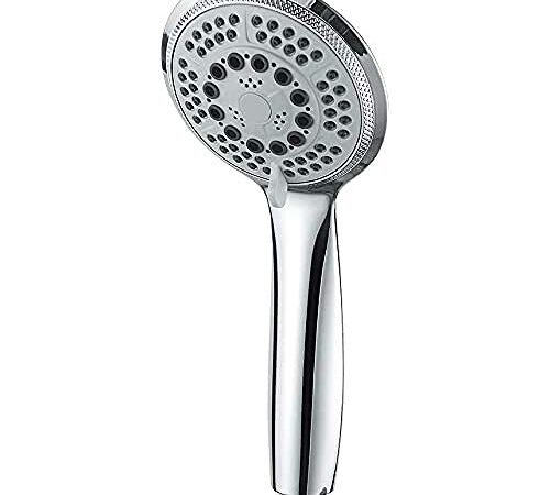 GRIFEMA COMPLENTO-G804 Douchette à Main 5 jets pour Salle de Bain, Moyen Pommeau de Douche (G1/2 pouces, 100mm), Chrome