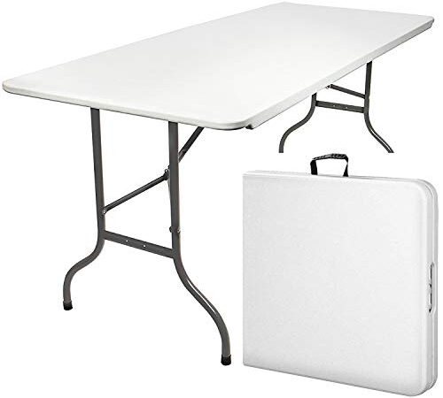 MaxxGarden Table Pliante, Table de Jardin, Table Exterieur, Table Pliable, 180 x 74 x 74 cm, Blanche