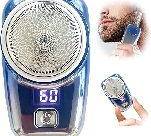 Mini rasoir, rasoir électrique portable pour homme, rechargeable par USB, étanche, facile à utiliser avec un seul bouton, convient pour la maison, la voiture, les voyages