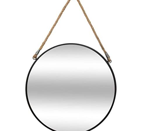 Miroir à Suspendre Corde Noir D55 cm - Atmosphera créateur d'intérieur