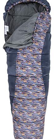 Trespass Sac de Couchage Unisexe pour Enfant 3 Saisons avec garnissage en Fibre Creuse 170 cm x 65 cm x 45 cm Bleu Marine rétro Taille Unique