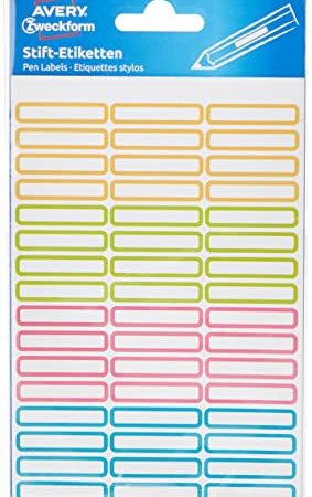 Avery Zweckform 63027 Lot de 102 étiquettes autocollantes pour stylos (mini- étiquettes adhésives permanentes, résistantes et inscriptibles pour stylos)