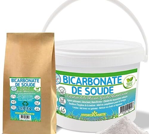 Bicarbonate de Soude 1kg 2kg 5kg 10kg 20kg - Grade Alimentaire et Entretien de la Maison - 100% Naturel et Fabriqué en France - Haute Pureté 99%, Extra-fin (1,5 kg)